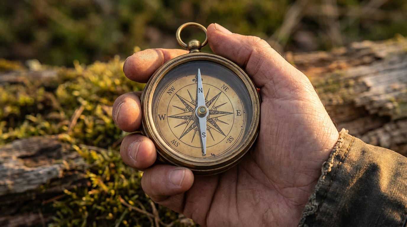 מצפן המייצג את מפת הדרכים המובנית של שיטת EFT